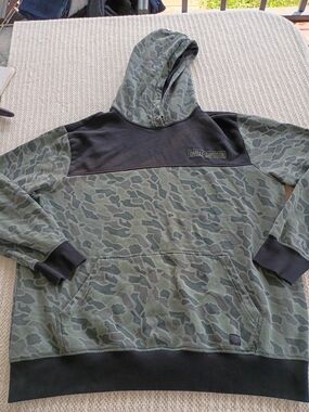 Harley-Davidson Green Camo Pullover Hoodie with Black Yoke